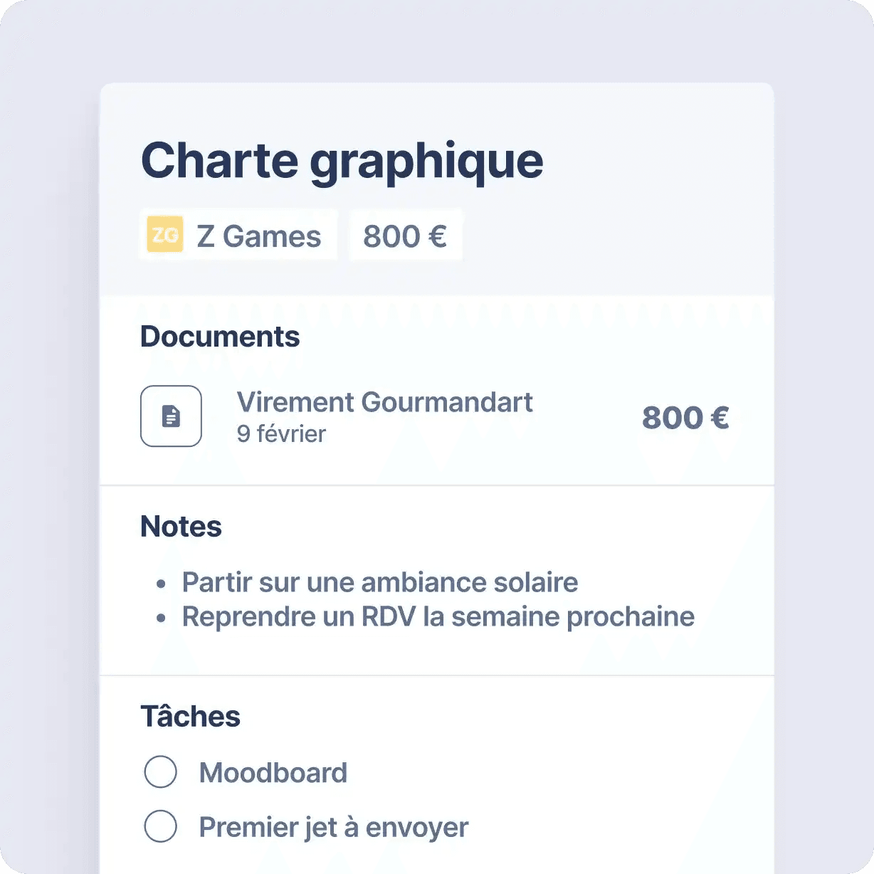Tâches, documents et notes centralisés pour la gestion de projet