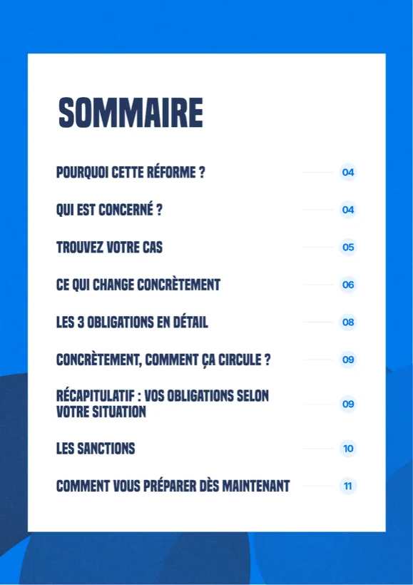Guide de la facturation électronique : sommaire