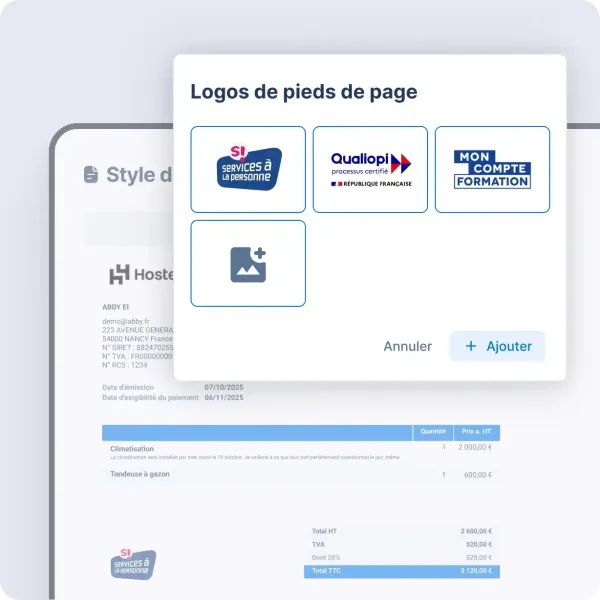 Logos officiels Urssaf ajoutés automatiquement
