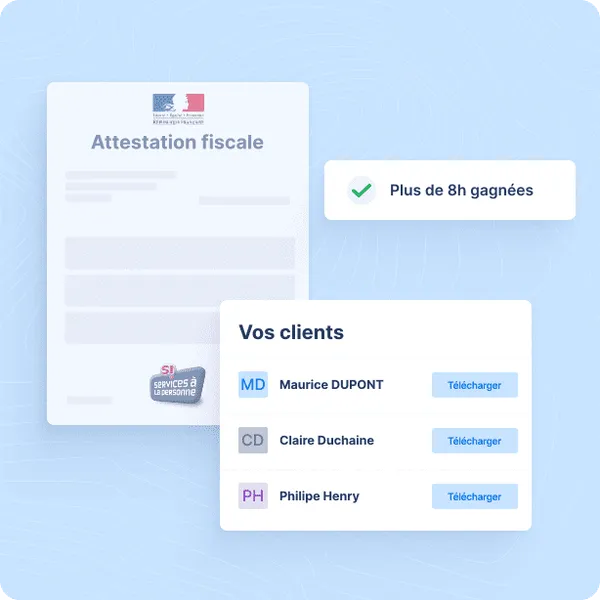 Téléchargement des attestations fiscales à remettre aux clients