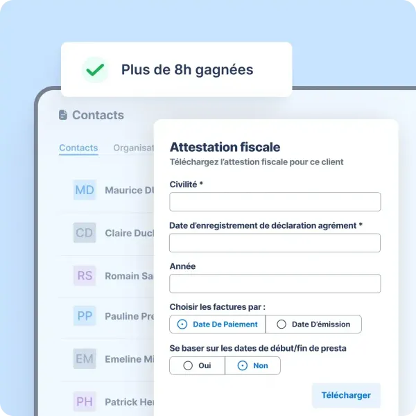 Téléchargement instantané des attestations fiscales