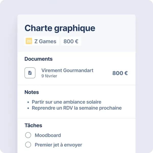 Tâches, documents et notes centralisés pour la gestion de projet