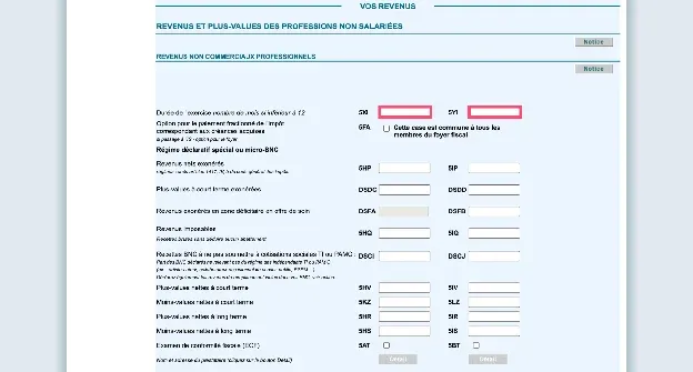 Case 5XI pour le nombre de mois d'activité en cas de création en cours d'année