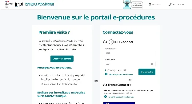 Déclaration de début d'activité de photographe sur le Guichet Unique de l'INPI