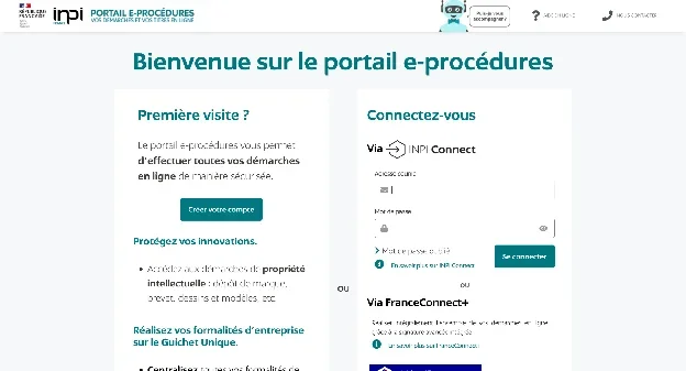 Déclaration de début d'activité de photographe sur le Guichet Unique de l'INPI