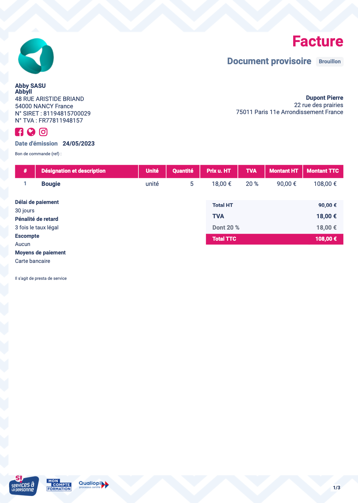 exemple devis facture auto entreprise 