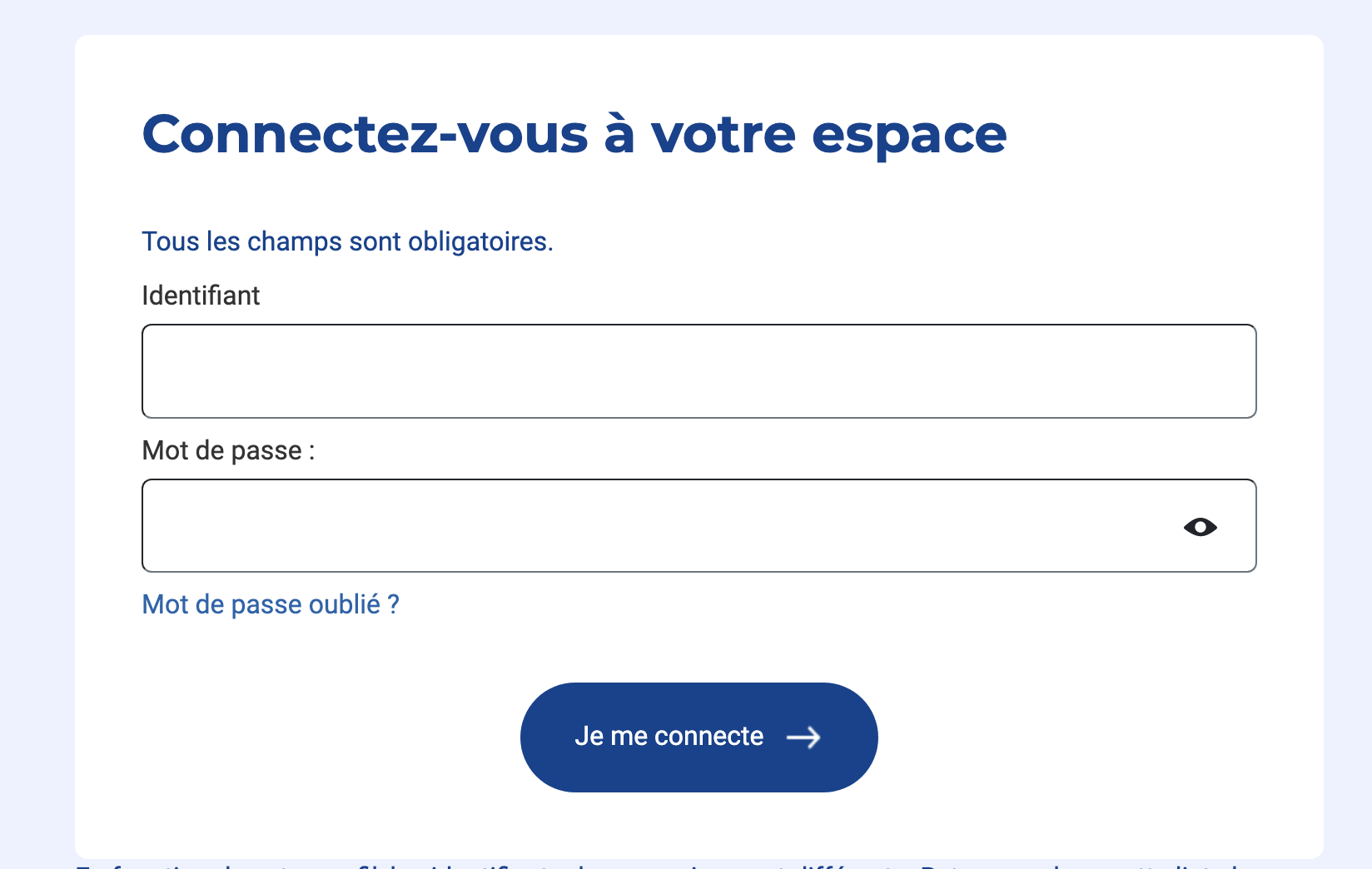 interface connexion Urssaf