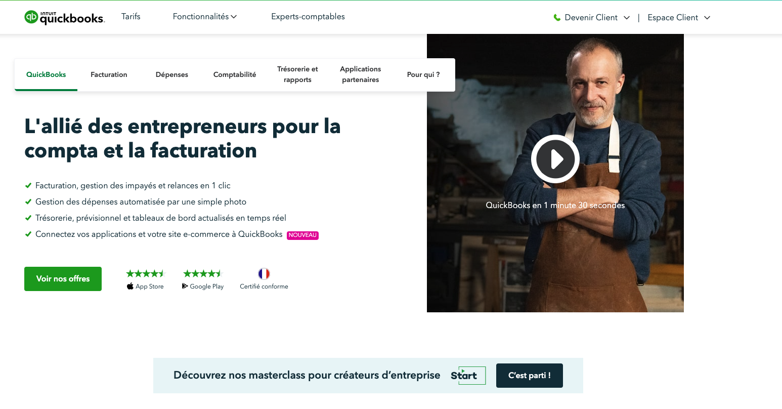 Quickbooks: logiciel de facturation et comptabilité