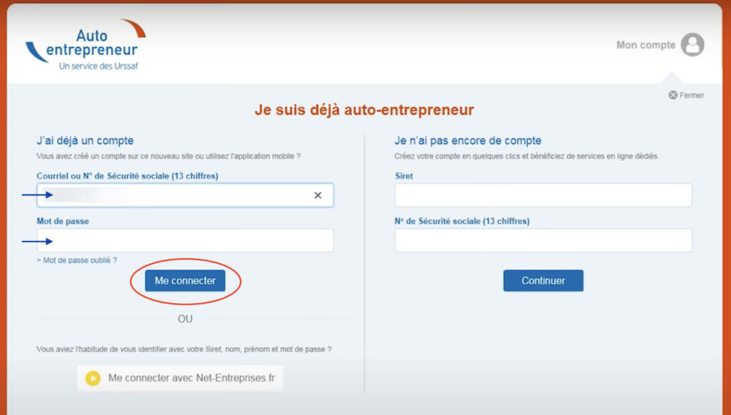 informations de connexion urssaf