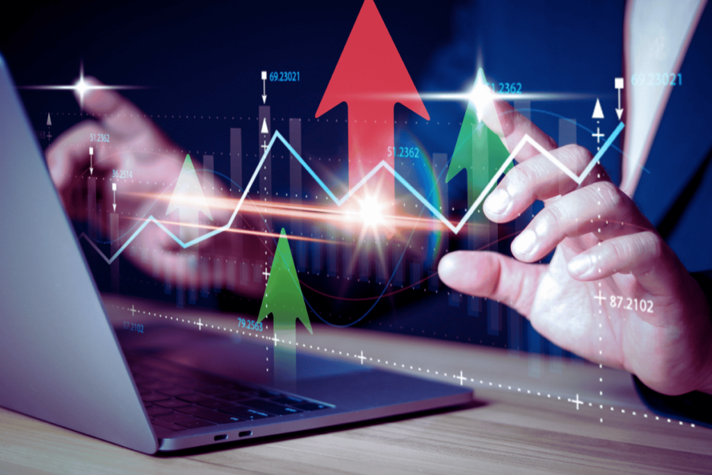 Graphique avec augmentation des revenus